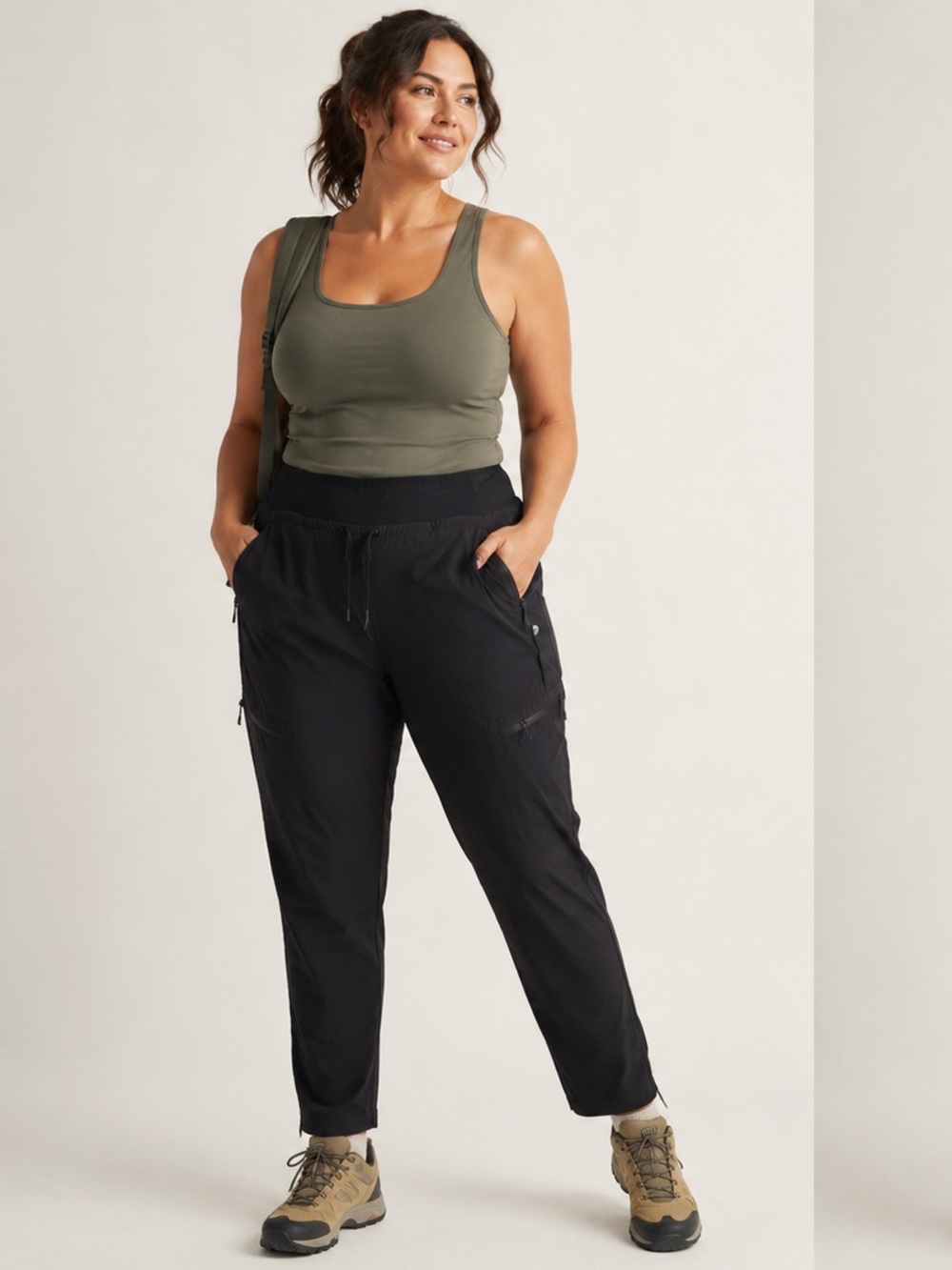 Baleaf Black Womens Performance Hiking Activewear Joggers with Zipper Pockets XL